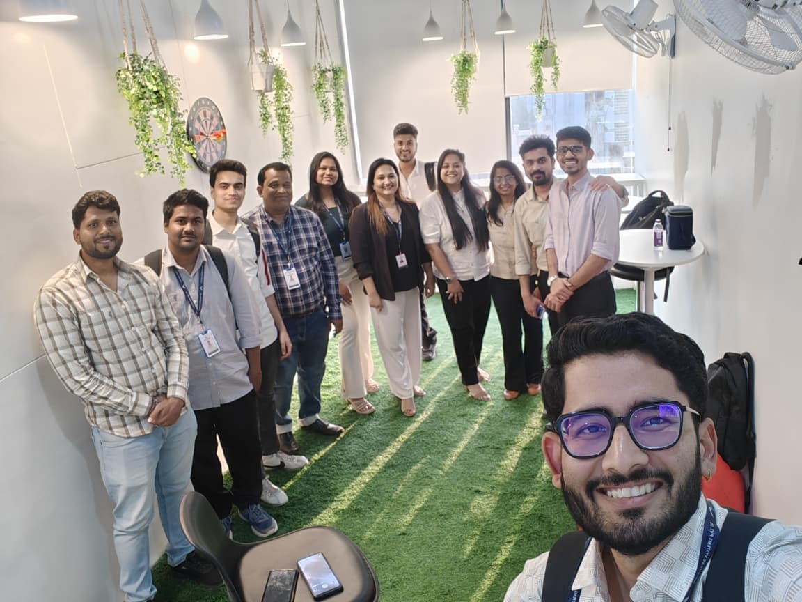 VSquare team members gathered in the office